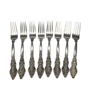 Set Of 8 Rogers Bros Silverplate RENAISSANCE Dinner Forks Early 1970s